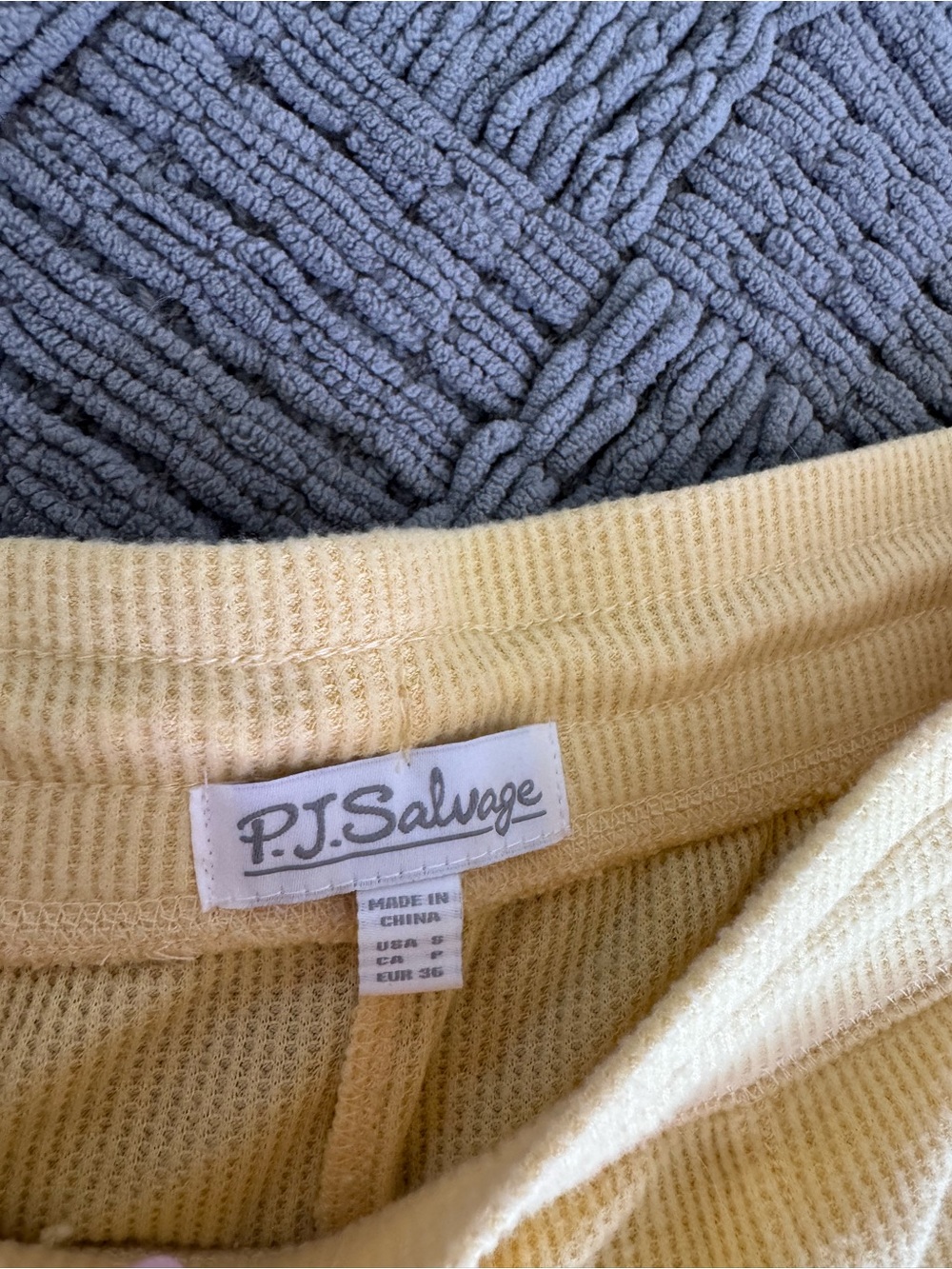 Butter Yellow Waffle Knit PJ set - Picture 2 of 4